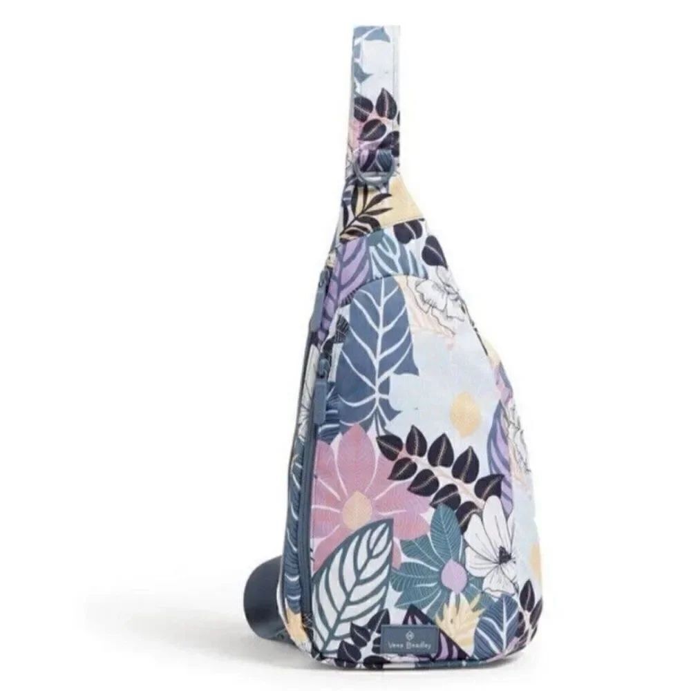 Vera Bradley Lighten Up Essential Sling Backpack Palm Floral NWOT